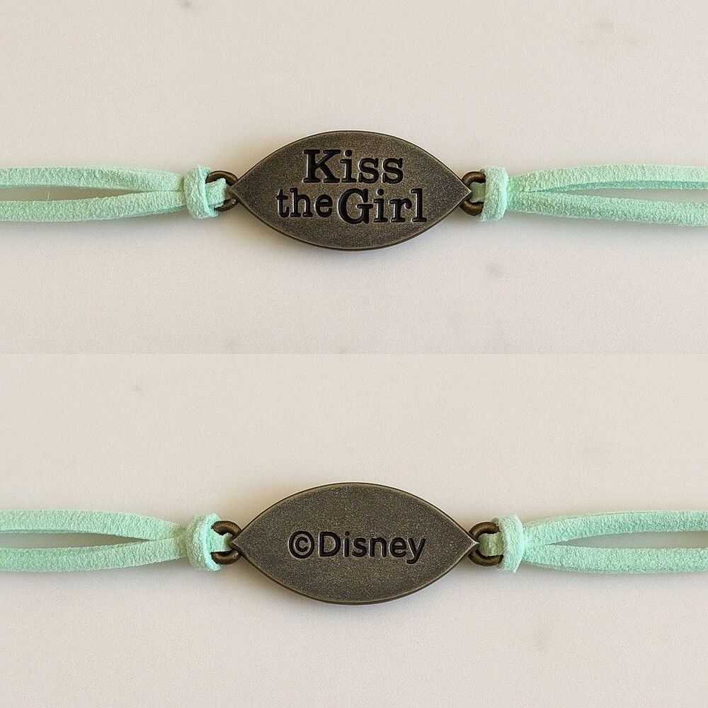 Disney The Little Mermaid “Kiss the Girl” Bracelet Mint Green Suede Silver Tone
